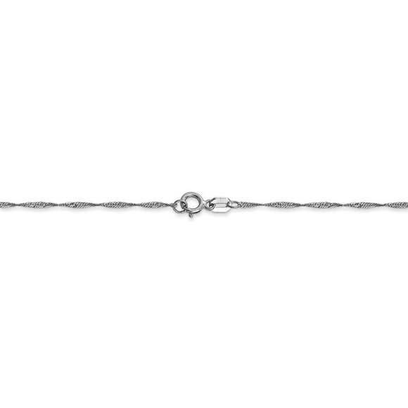 1mm, 14k White Gold, Singapore Chain, 16 Inch - Picture 4 of 8